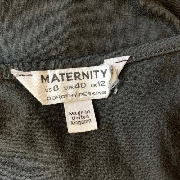 DOROTHY PERKINS Black Maternity Top V-Neck Blouse Stretch 3/4 Sleeves UK Size 12 - Picture 6 of 8